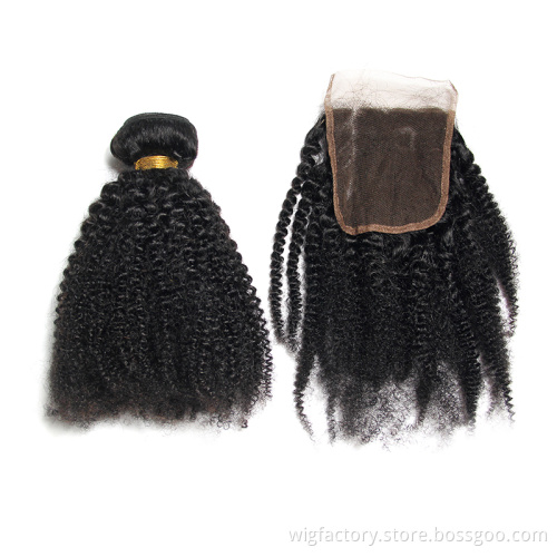 Wholesale virgin human hair 4c afro curly hair, Buy cheap virgin human mongolian hair with closure